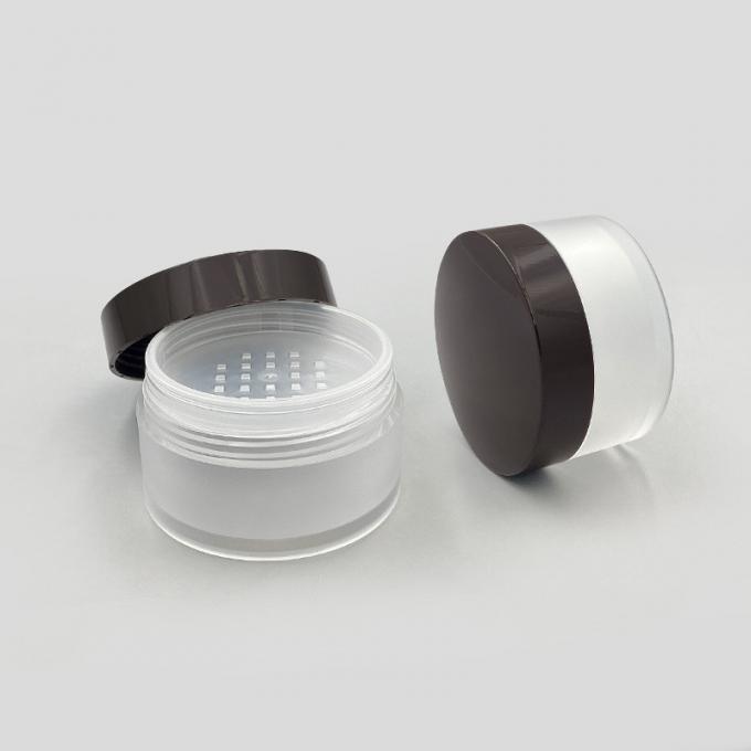 Transparent Round Loose Powder Case 15g Compact Powder Container with Twist Open Lid 2