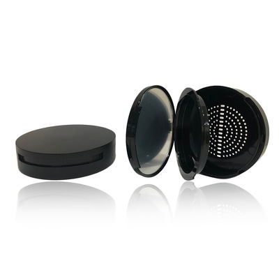 China Customization ABS Refillable Compact Powder Case Black Color