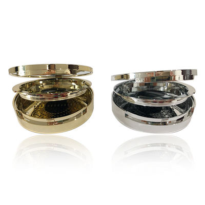 Lightweight ABS Silver Empty Compact Powder Case Prevent Spillage