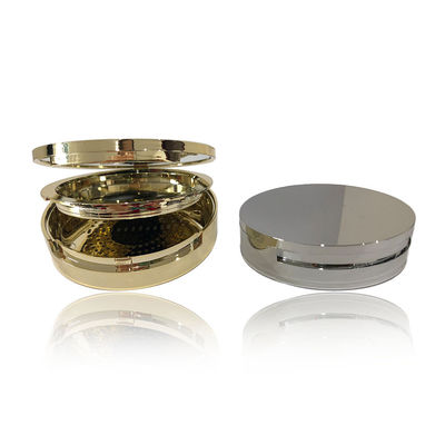 Lightweight ABS Silver Empty Compact Powder Case Prevent Spillage